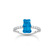 THOMAS SABO x HARIBO: Silver Ring with Blueberry Blue Mini Goldbear 