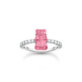 Ring With Pink Mini Sized Goldbear And Zirconia | The Jewellery Boutique