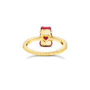 THOMAS SABO Ring with red mini sized goldbears and zirconia