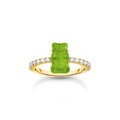 THOMAS SABO x HARIBO: Gold-plated Ring with Blueberry Blue & Apple Green Goldbear 