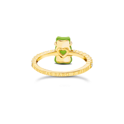 THOMAS SABO Ring with green mini sized goldbears and zirconia