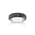 Band ring with black zirconia and engraving | The Jewellery Boutique