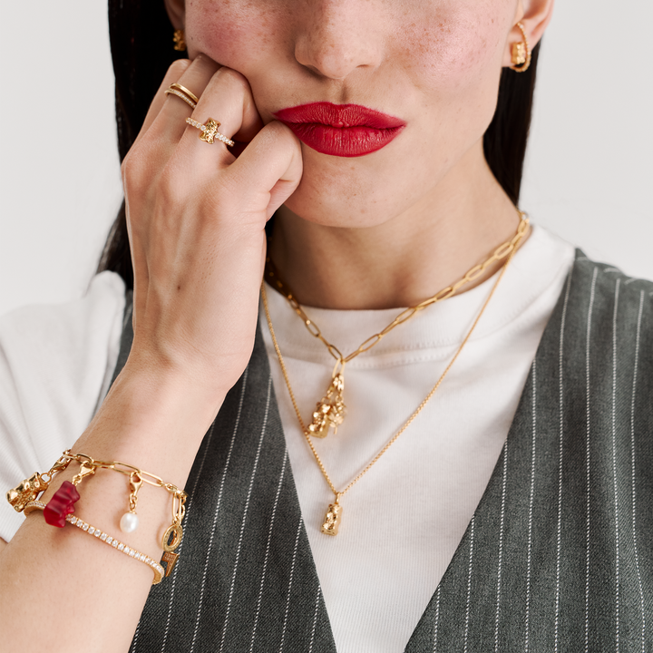 Ring with Gold HARIBO goldbear and zirconia