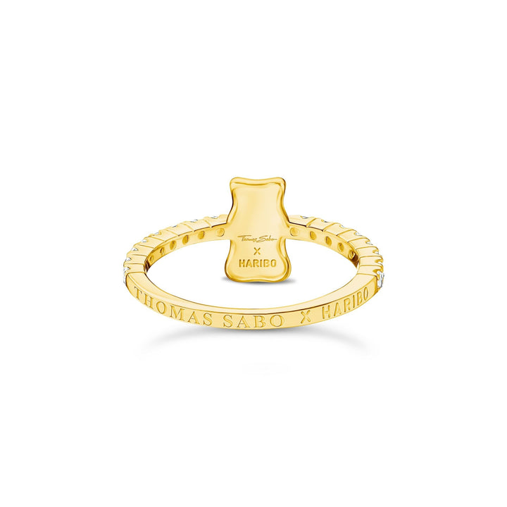 Ring with Gold HARIBO goldbear and zirconia