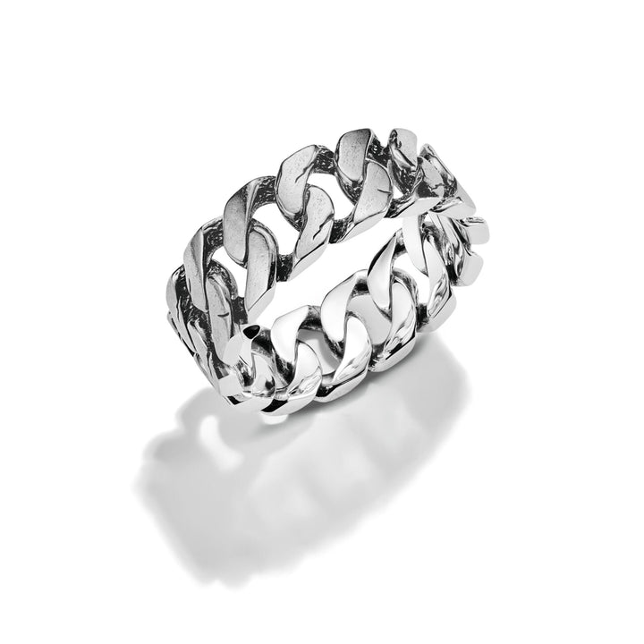Band Ring Curb Design Vintage Finish Rebel Icons |  The Jewellery Boutique Australia
