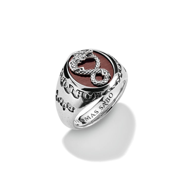 Signet Ring Dragon Red Tiger’s Eye Rebel Icons |  The Jewellery Boutique Australia