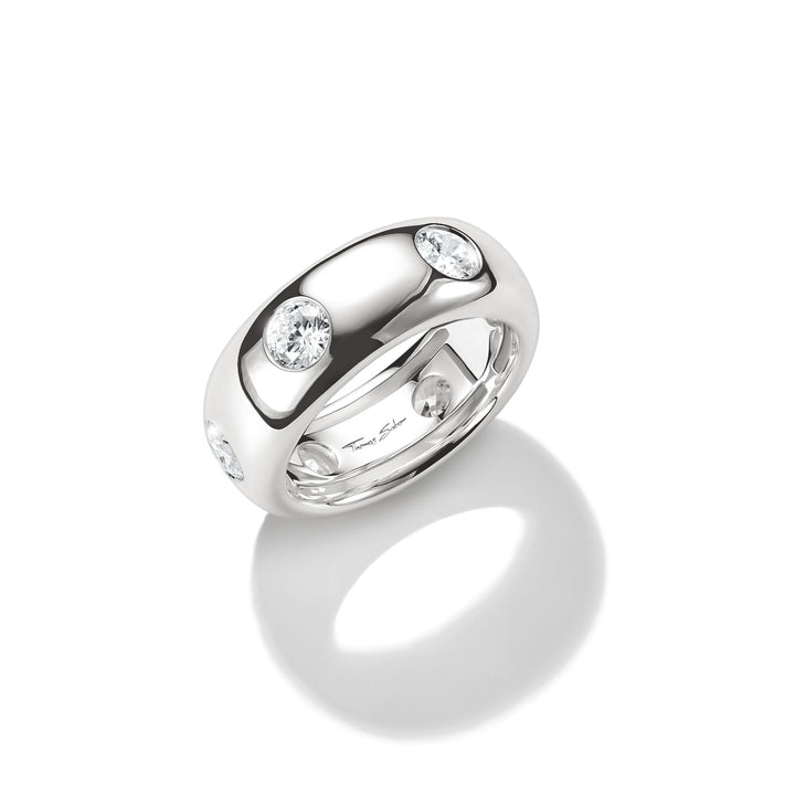 THOMAS SABO Band Ring with White Zirconia Stones
