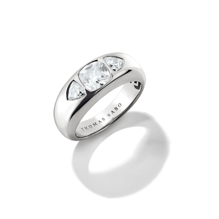 THOMAS SABO Ring with with faceted White Zirconia Stones Silver