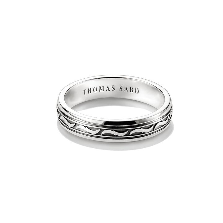 THOMAS SABO Band Ring with Engraved Pattern