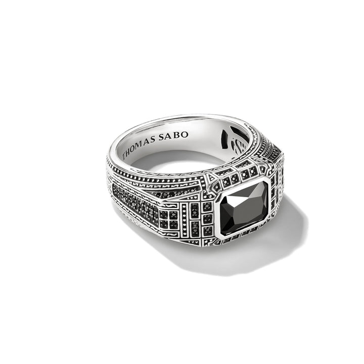 THOMAS SABO Signet Ring with Onyx and Black Stones