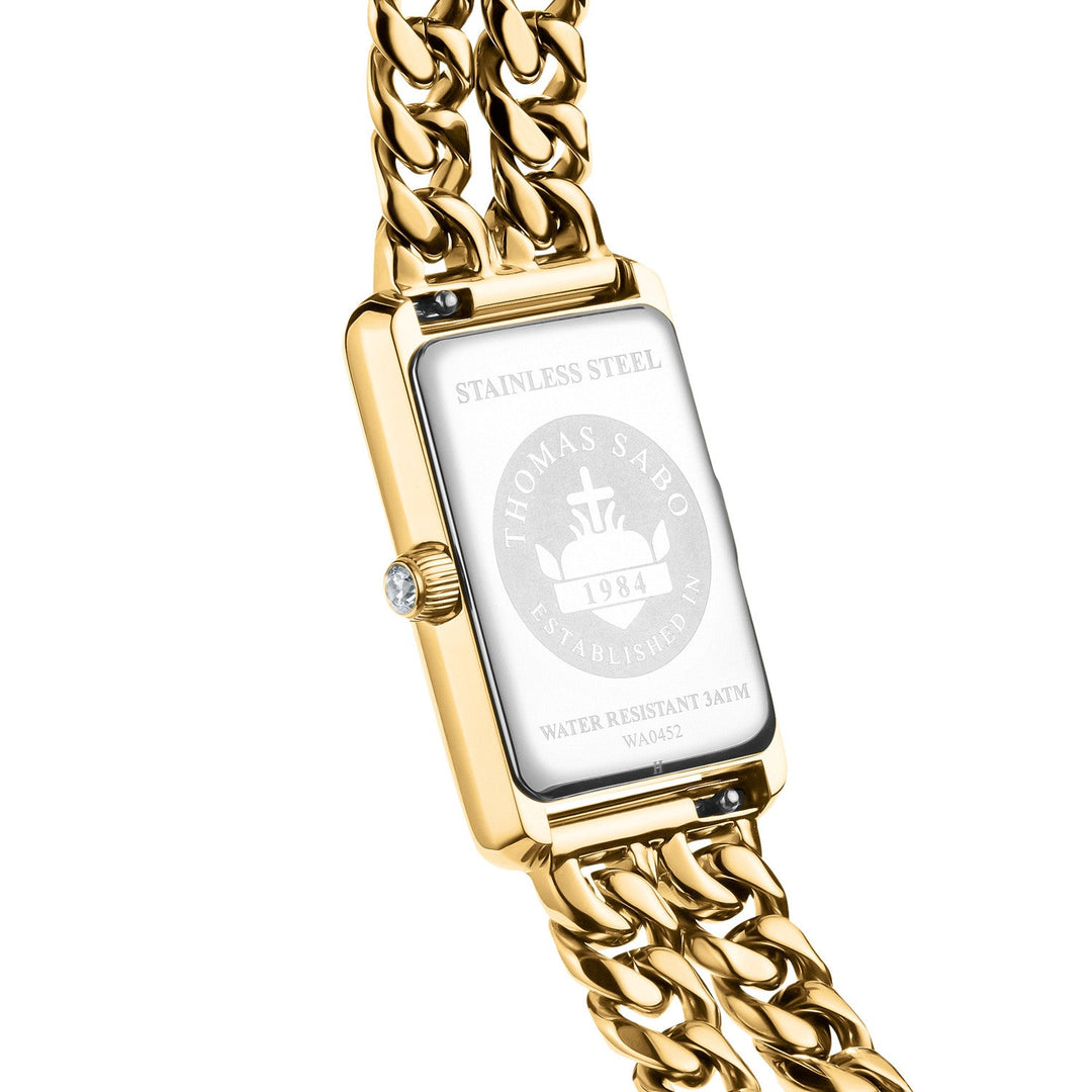 Ladies Rectangular Gold Watch with Black Dial | Jewellery Boutique