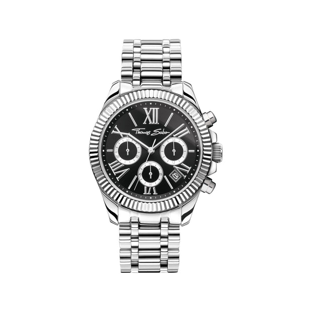 THOMAS SABO Divine Chrono Watch with Dial in Black