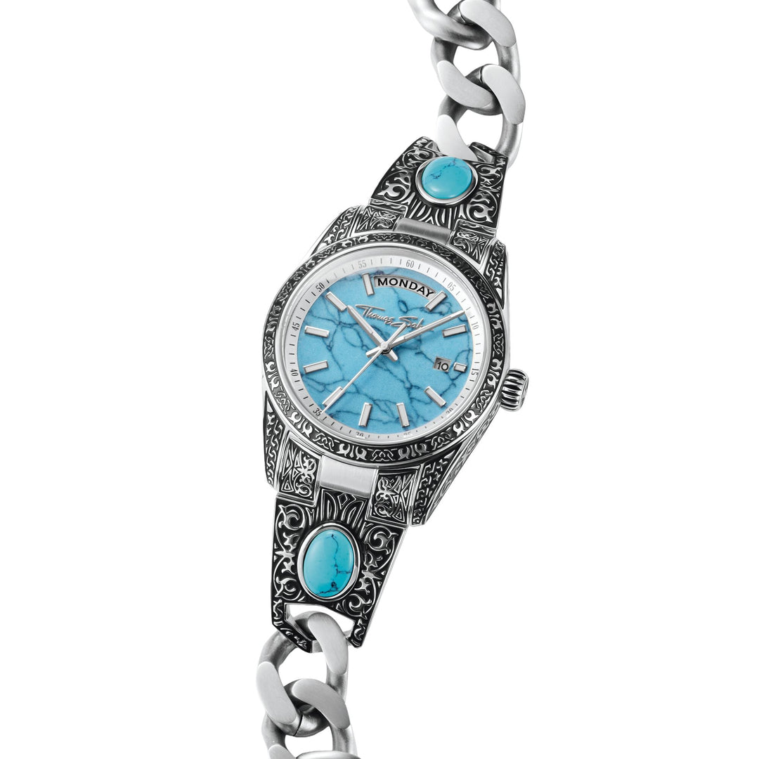 THOMAS SABO Women's Western-Style Watch with Turquoise, Stainless Steel