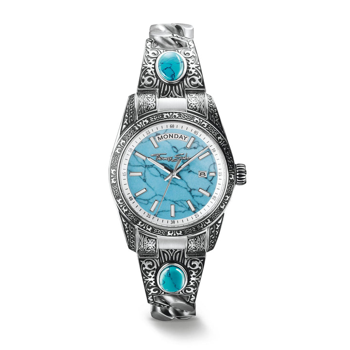 THOMAS SABO Women's Western-Style Watch with Turquoise, Stainless Steel