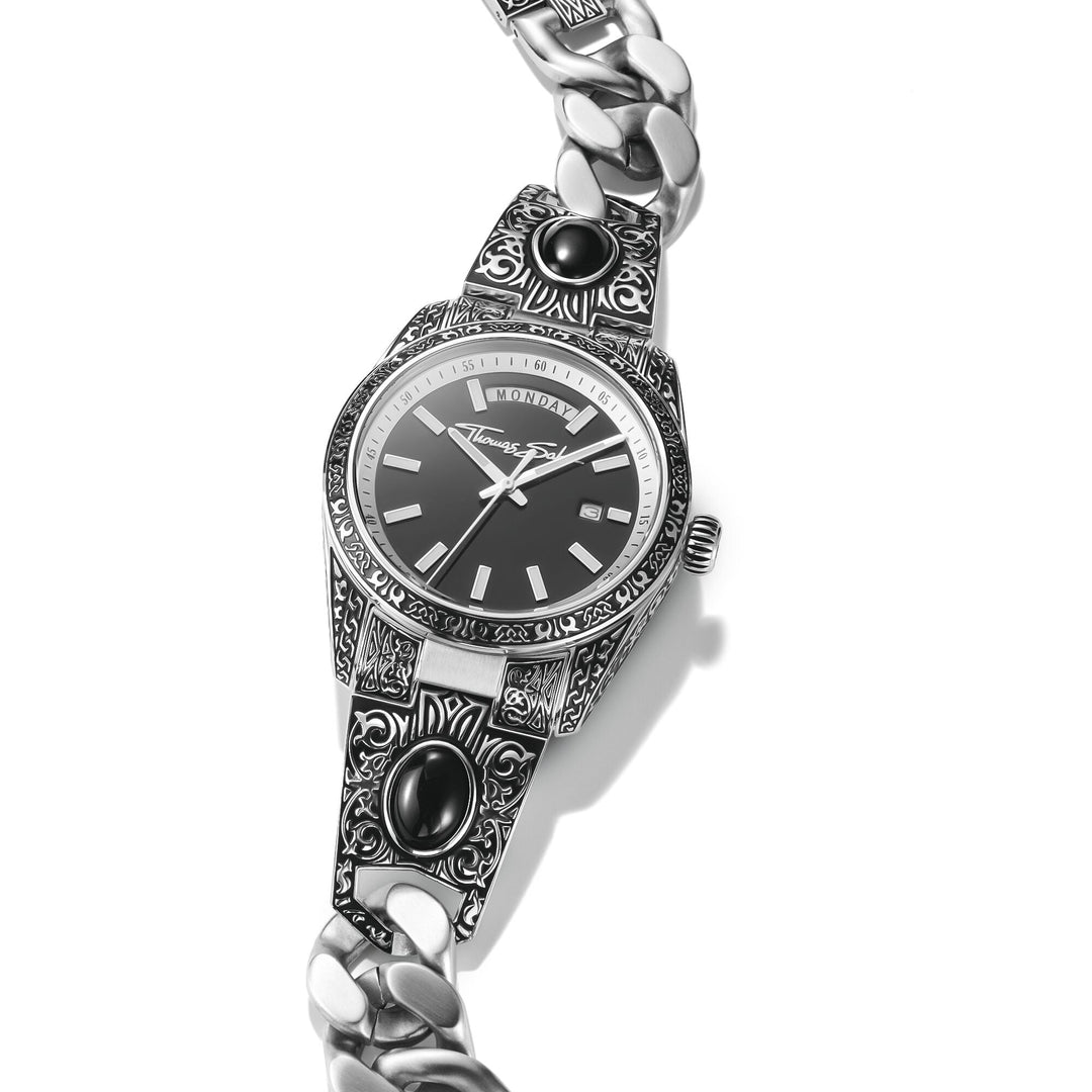 THOMAS SABO Women's Western-Style Watch with Onyx, Stainless Steel