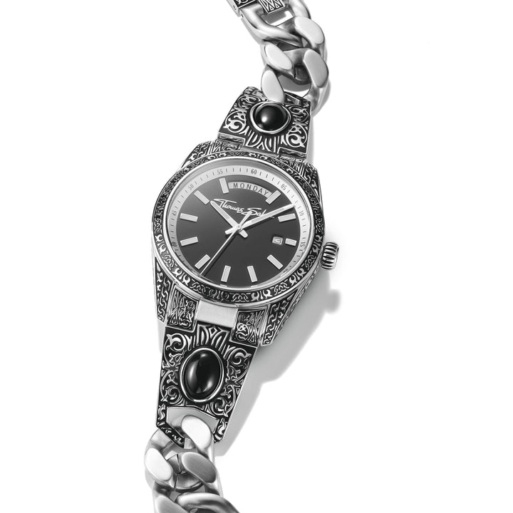 THOMAS SABO Women's Western-Style Watch with Onyx, Stainless Steel