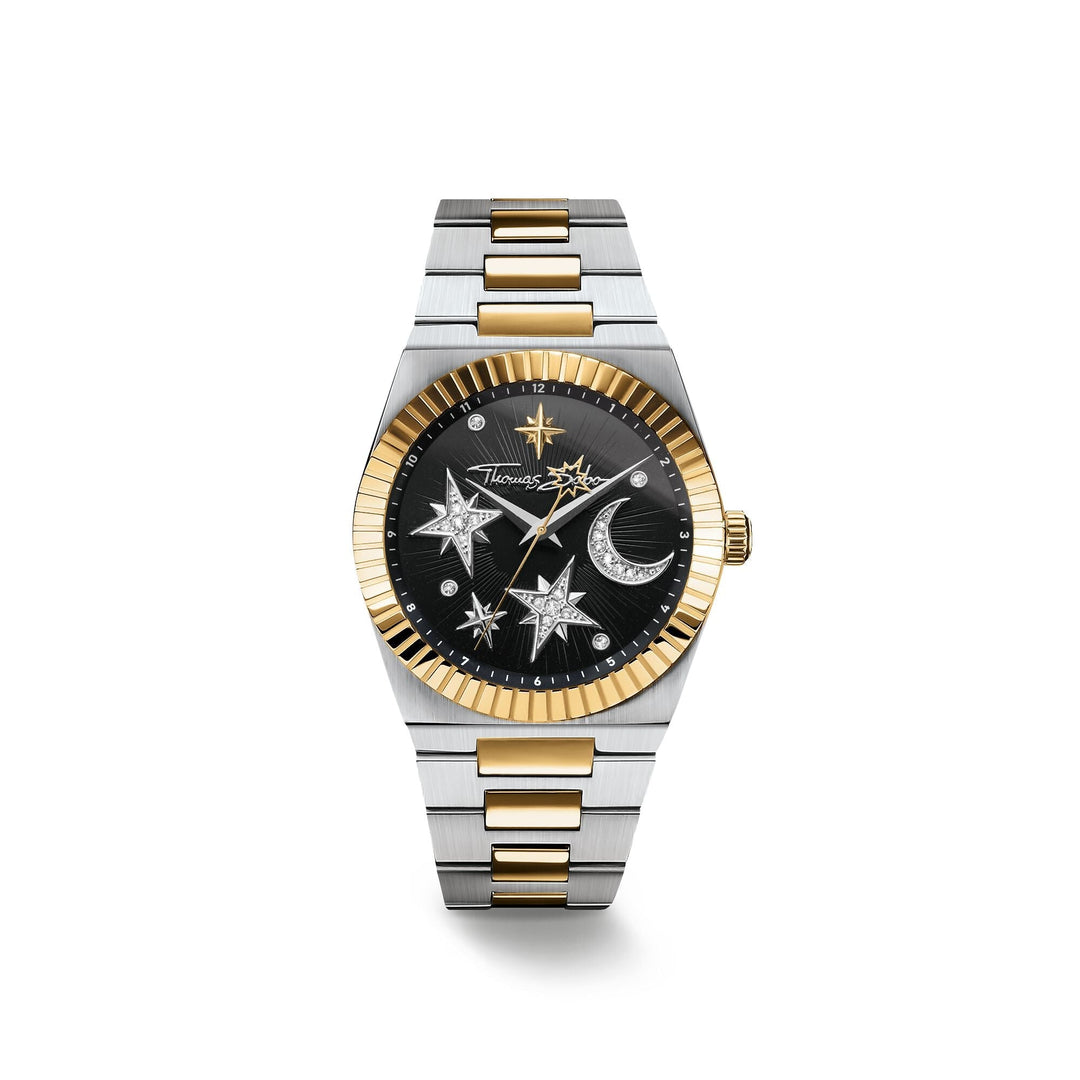 THOMAS SABO Women's Moon and Stars Watch with Black Dial