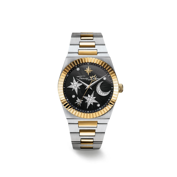 THOMAS SABO Women's Moon and Stars Watch with Black Dial