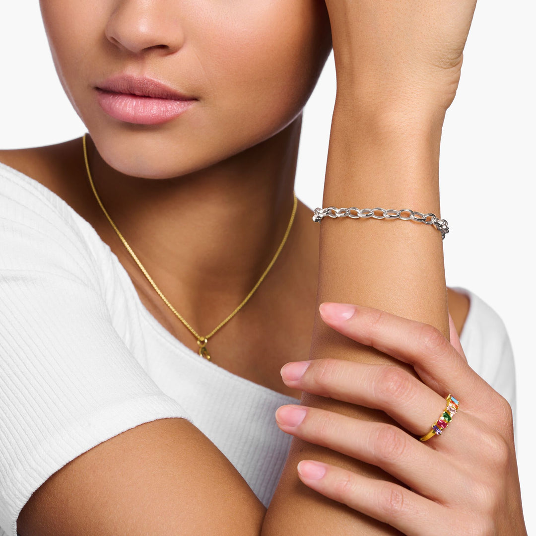 THOMAS SABO Silver-Plated Charm Club Bracelet
