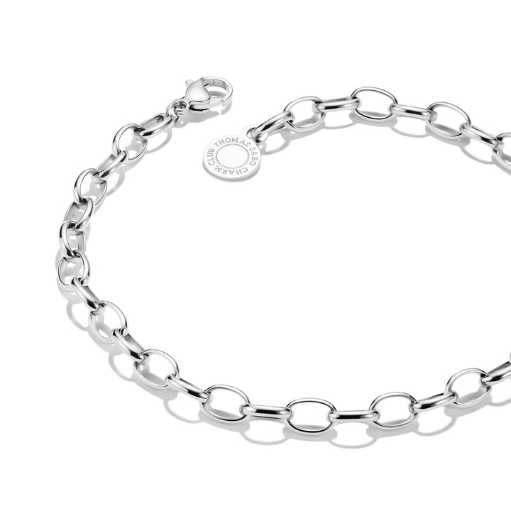 THOMAS SABO Silver-Plated Charm Club Anchor Chain Bracelet