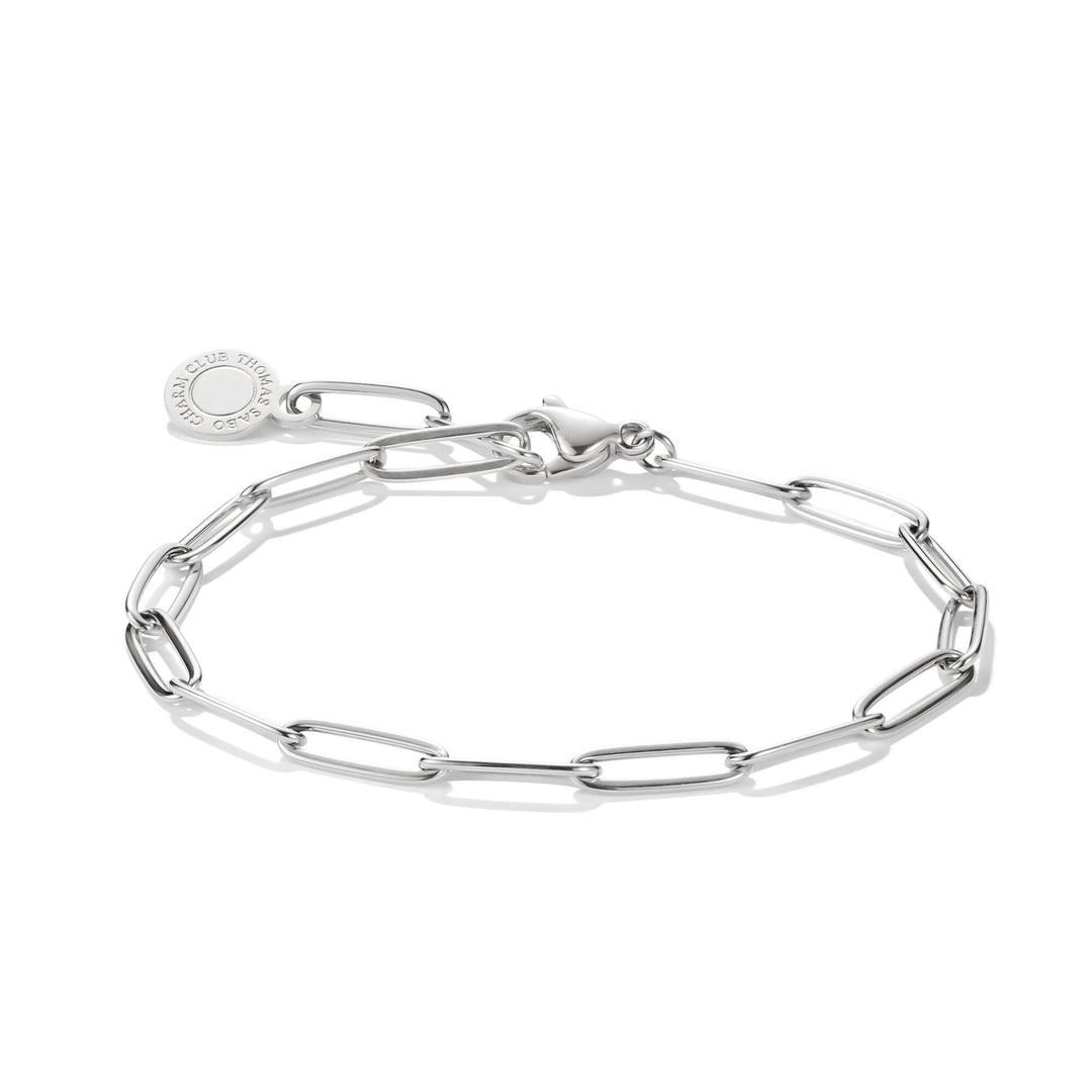 THOMAS SABO Silver-Plated Charm Club Paperclip Bracelet