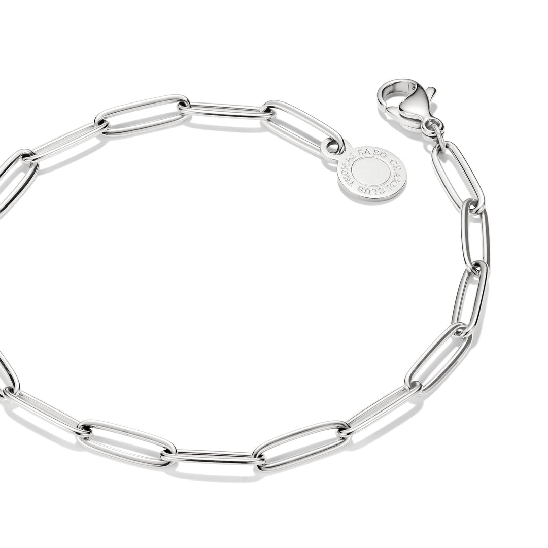 THOMAS SABO Silver-Plated Charm Club Paperclip Bracelet