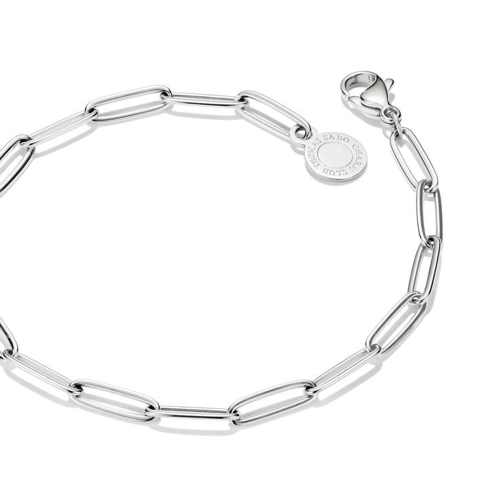 THOMAS SABO Silver-Plated Charm Club Paperclip Bracelet