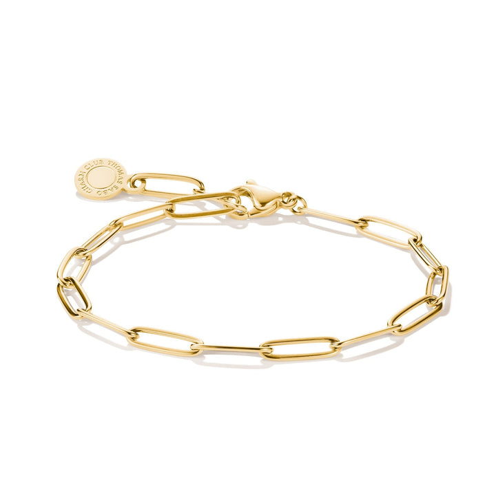THOMAS SABO Gold-Tone Stainless Steel Charm Club Paperclip Bracelet