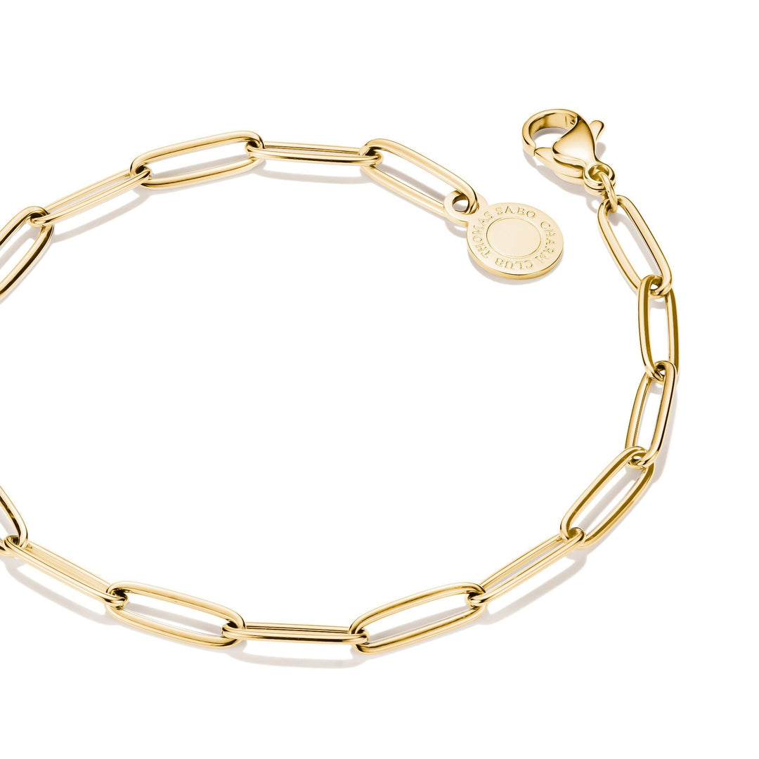 THOMAS SABO Gold-Tone Stainless Steel Charm Club Paperclip Bracelet