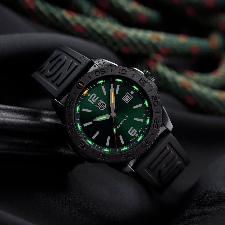 Luminox Pacific Diver Green Dial Black Steel 44mm Watch - XS.3137.B