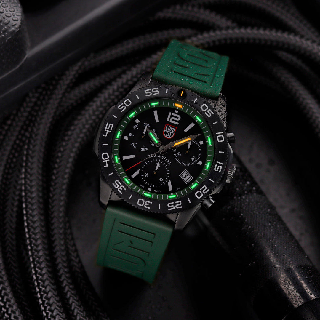 Pacific Diver Chronograph, 3140 Series Green 44mm Watch - XS.3147
