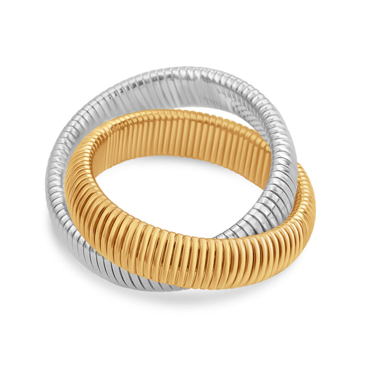 Dunes Two-Tone Intertwined Stretch Bangle