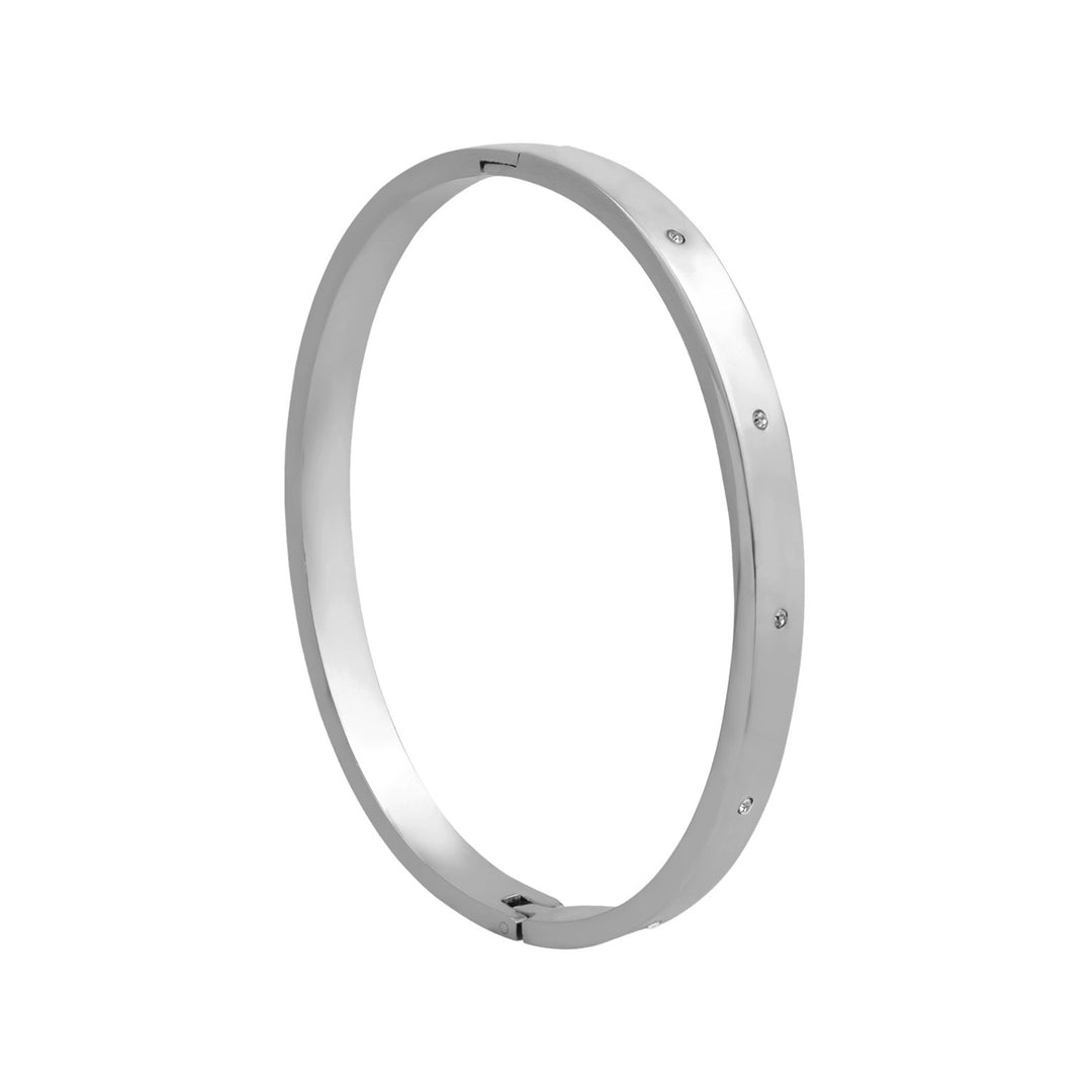 Classic Cubic Zirconia Hinged Bangle