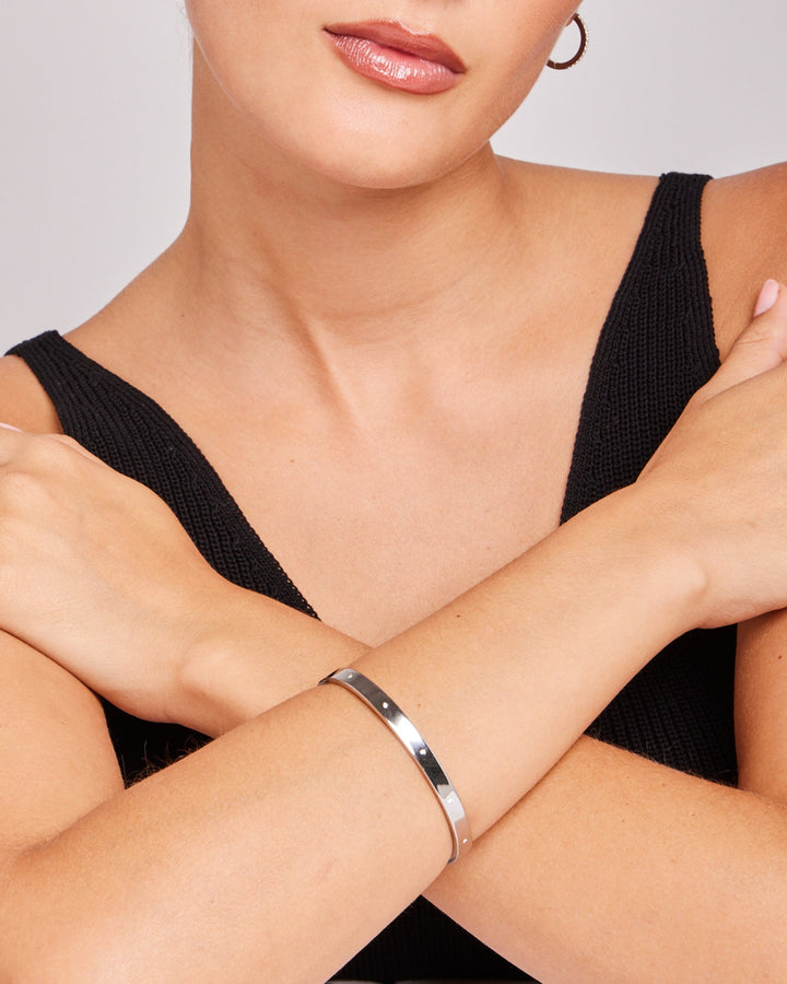 Classic Cubic Zirconia Hinged Bangle | Zoe Olivia Jewellery Australia