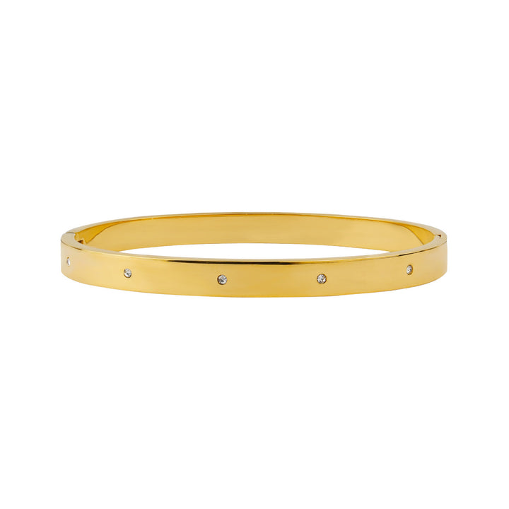 Classic Cubic Zirconia Hinged Bangle