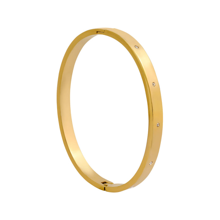 Classic Cubic Zirconia Hinged Bangle
