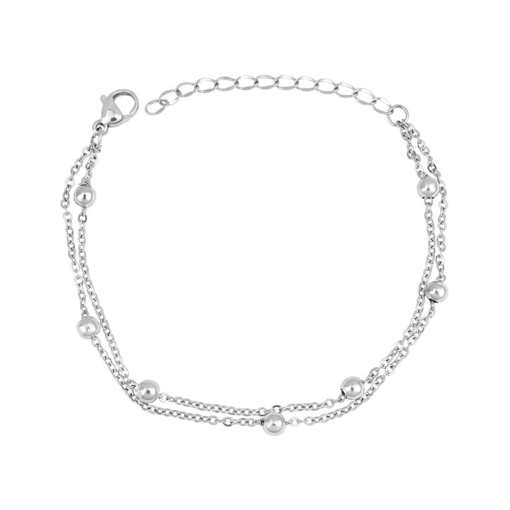 Essentials Double Chain With Spaced Bead Bracelet