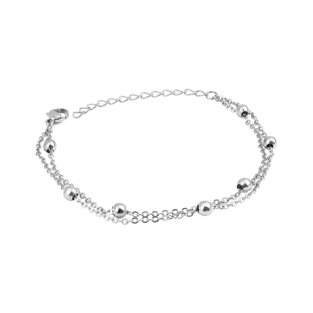 Essentials Double Chain With Spaced Bead Bracelet