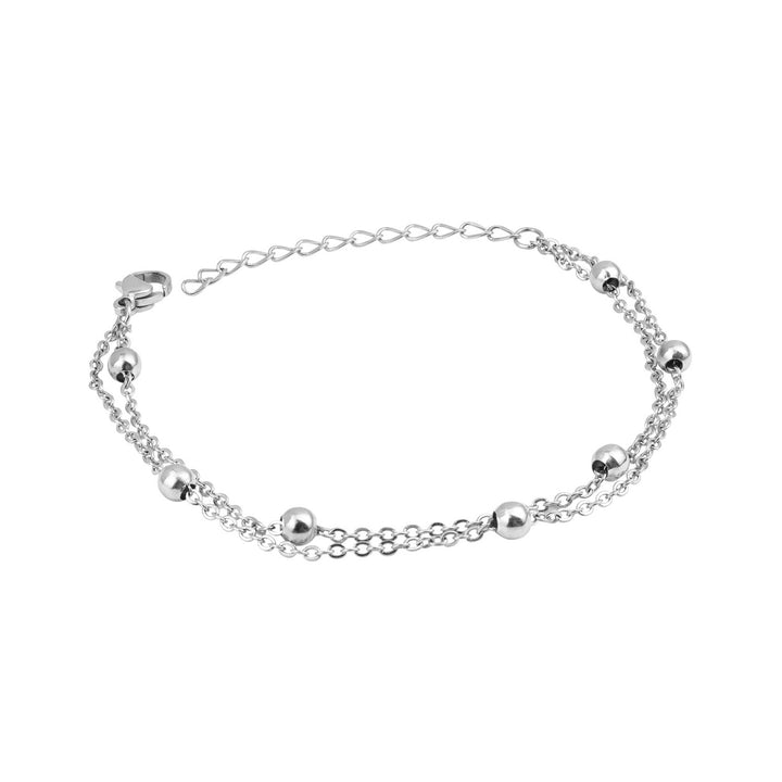 Essentials Double Chain With Spaced Bead Bracelet