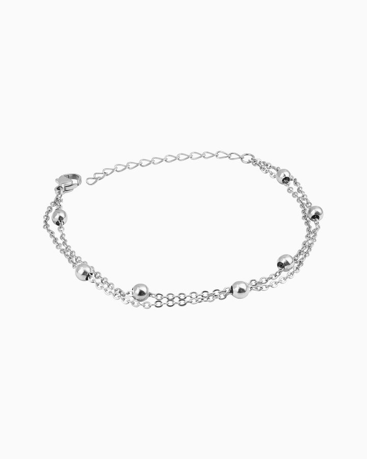 Essentials Double Chain With Spaced Bead Bracelet | Zoe Olivia Jewellery Australia