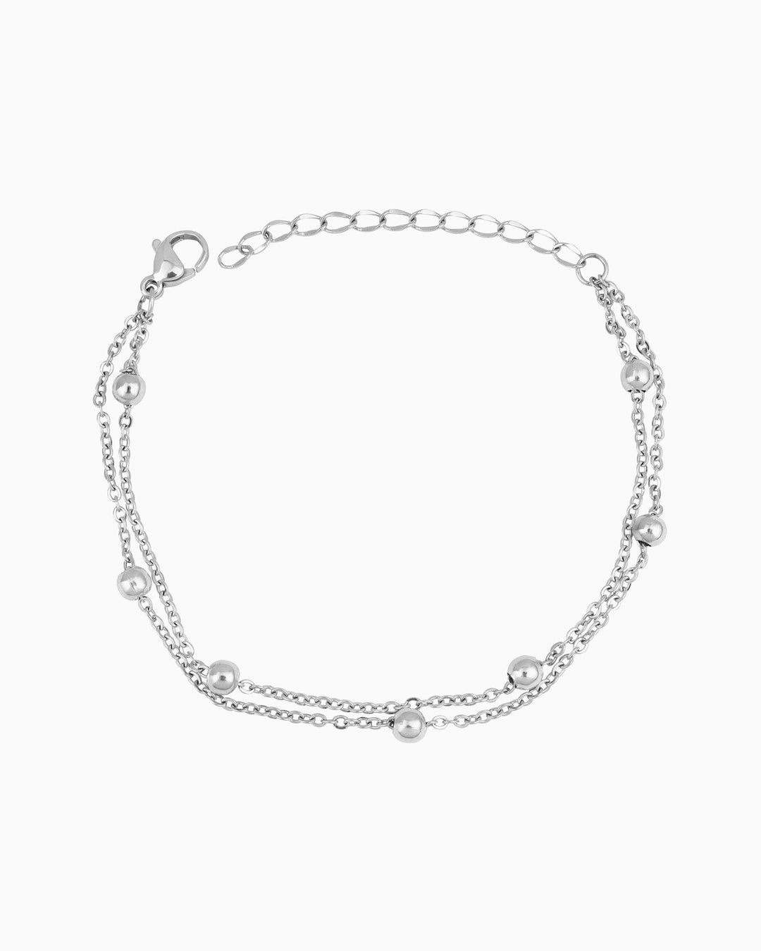 Essentials Double Chain With Spaced Bead Bracelet | Zoe Olivia Jewellery Australia