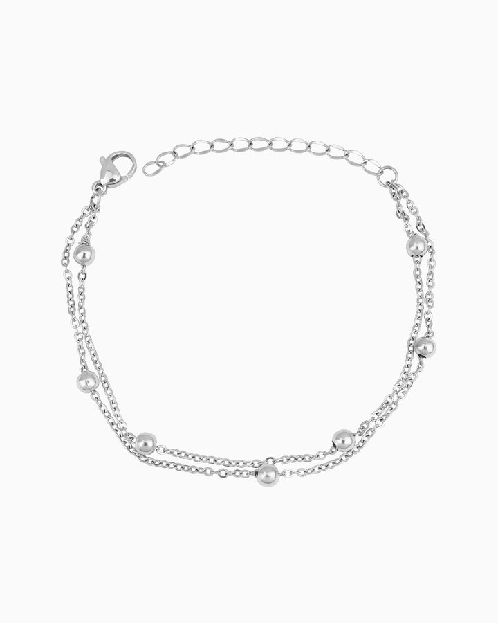 Essentials Double Chain With Spaced Bead Bracelet | Zoe Olivia Jewellery Australia