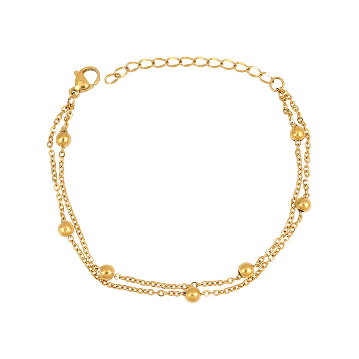 Essentials Double Chain With Spaced Bead Bracelet