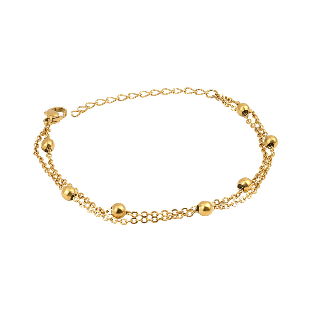 Essentials Double Chain With Spaced Bead Bracelet