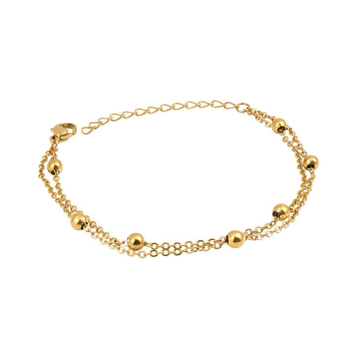 Essentials Double Chain With Spaced Bead Bracelet