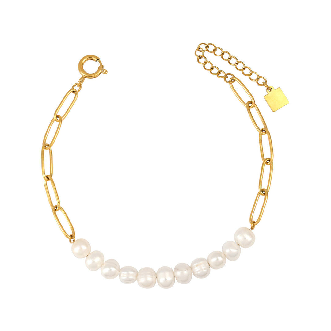 Opaline Half Link & Freshwater Pearl Bracelet