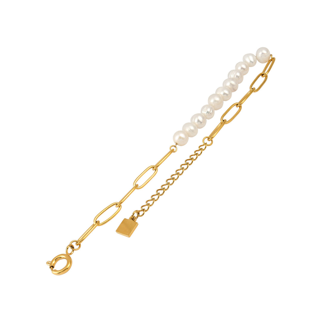 Opaline Half Link & Freshwater Pearl Bracelet