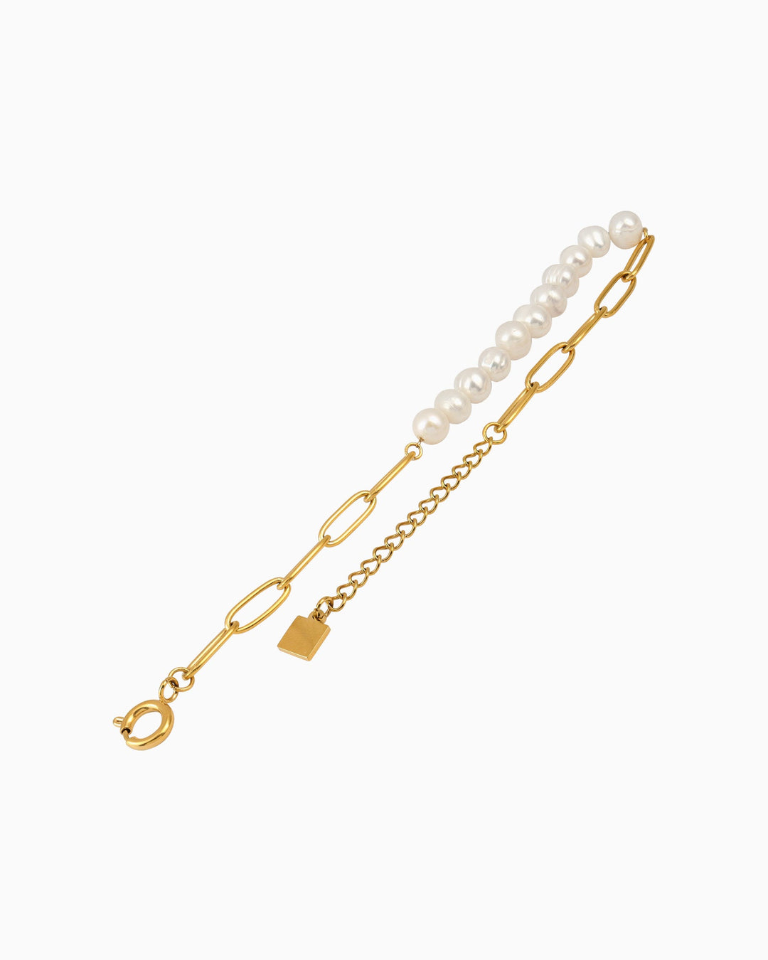 Opaline Half Link & Freshwater Pearl Bracelet | Zoe Olivia Jewellery Australia