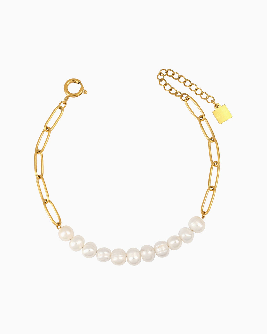 Opaline Half Link & Freshwater Pearl Bracelet | Zoe Olivia Jewellery Australia