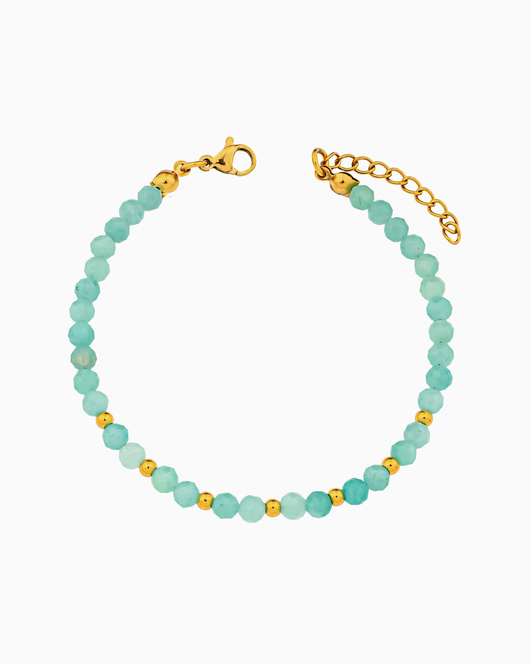 Solara Amazonite & Gold Beaded Bracelet | Zoe Olivia Jewellery Australia